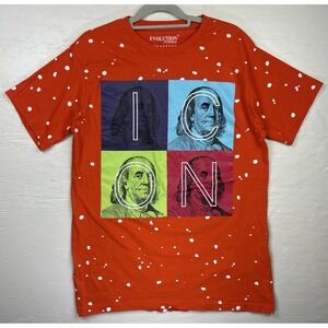 Evolution In Design Mens XL Orange Icon‎ Ben Franklin Shirt